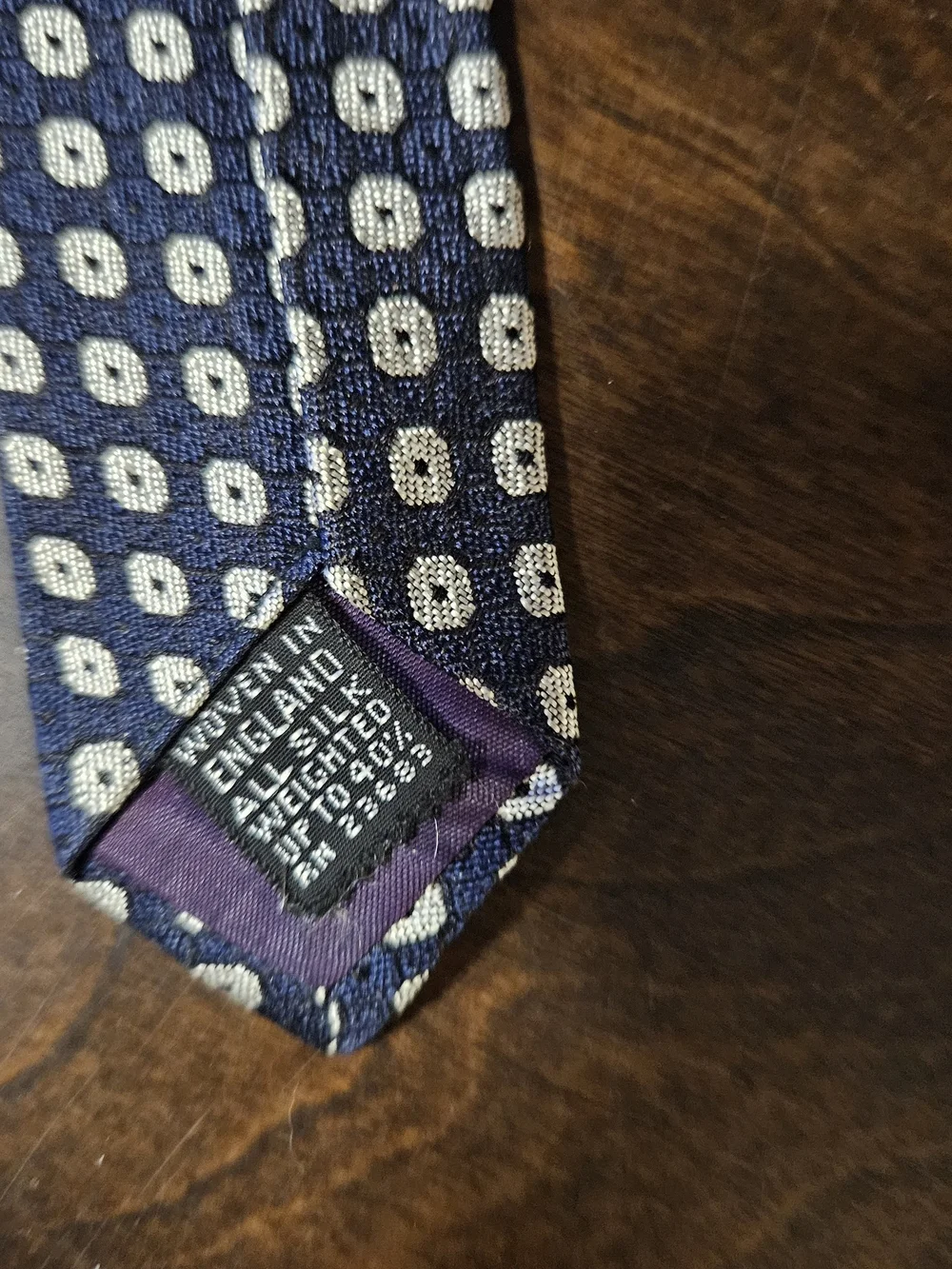 Navy Geometric Silk Tie